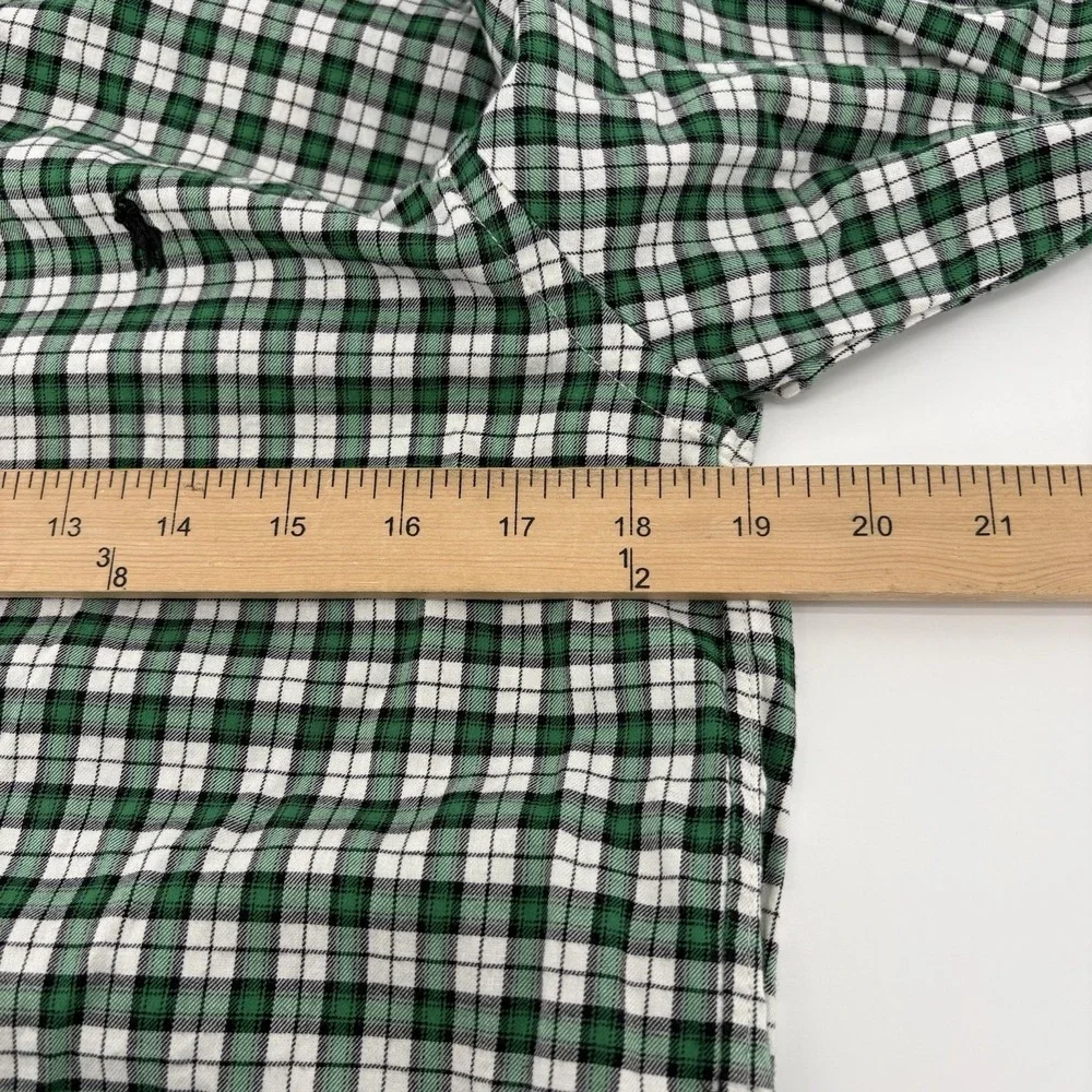 Ralph Lauren Youth Boy's XL (18/20) L/S‎ Green Plaid Button Up Shirt Pony Logo